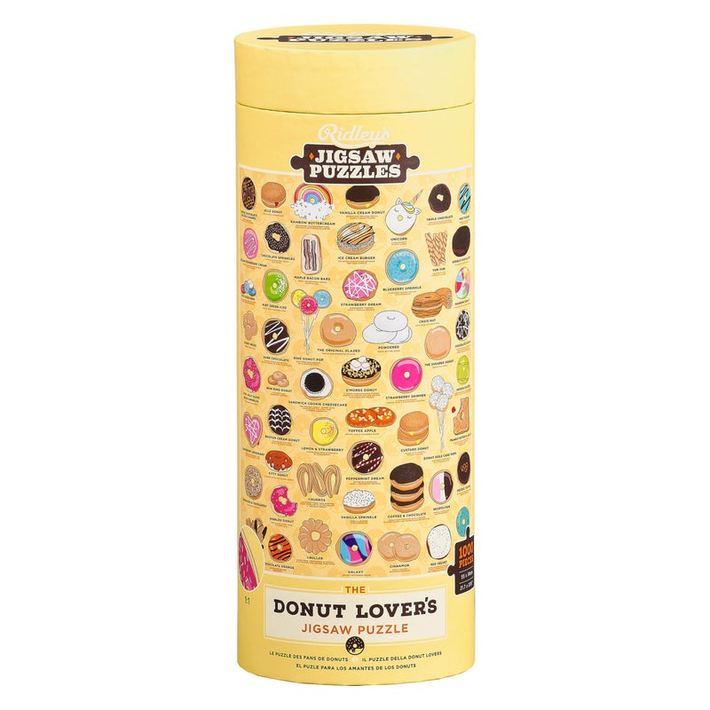 Ridley's Donut Lover's 1,000-Piece Jigsaw Puzzle â€“ Donut Puzzle with Fun and Bright Illustration, Sturdy Storage Tube Included â€“ Activity Puzzle â€“ Makes a Great Gift - Image 5